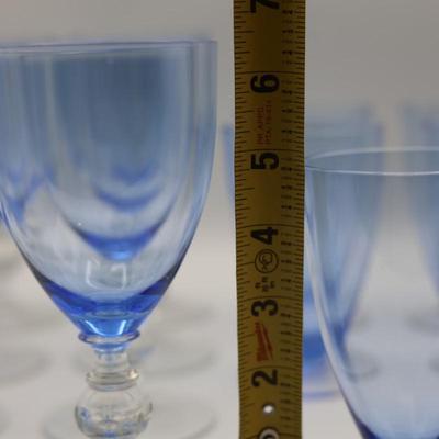 Vintage Blue Wine & Water Glasses (14)