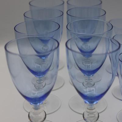 Vintage Blue Wine & Water Glasses (14)