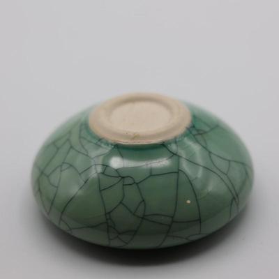Signed Andrew MacCorkindale Art Pottery Crackle Porcelain Jar W/ Lid