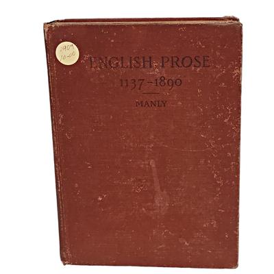 Antique Literature Book: English Prose