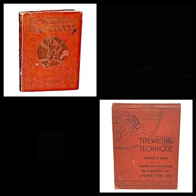 2 Antique Books: The Science of Baseball & Typewriting Techniques