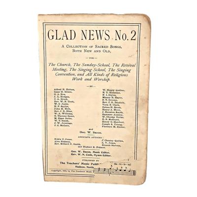 3 Antique Music Books: Glad News #2, Tidings of Victory & Bulletin of new Music
