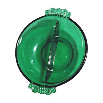 Vintage Paden City Emerald Glo Divided Bowl
