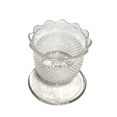 Antique Central Glass Diamond Point Mustard Mayonaise Jar Base