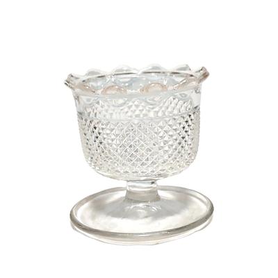 Antique Central Glass Diamond Point Mustard Mayonaise Jar Base