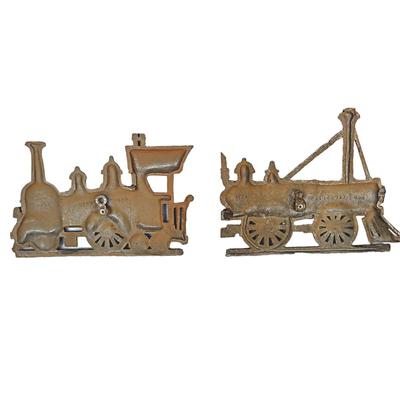 Vintage Sexton Hand Cast Metal Train Walll Hangings