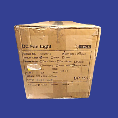 Quater White 48" Ceiling Fan w/ Light (New in Box)