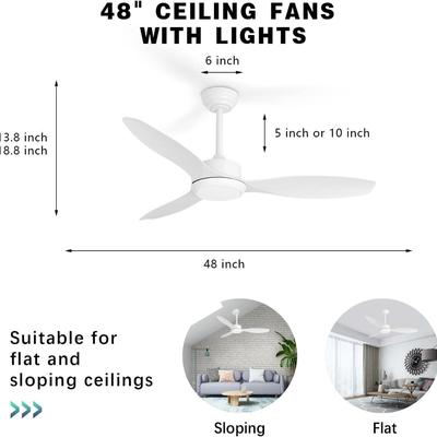 Quater White 48" Ceiling Fan w/ Light (New in Box)