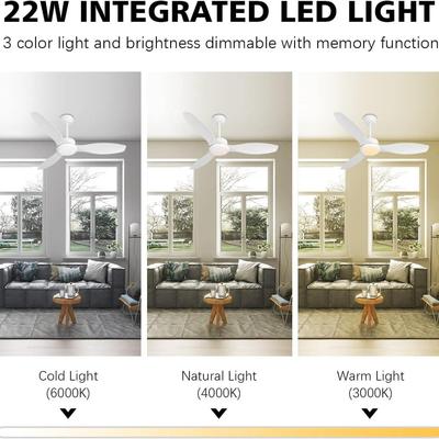 Quater White 48" Ceiling Fan w/ Light (New in Box)