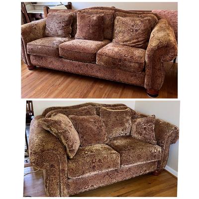 La-Z-Boy Roll Arm Sofa/Couch, Loveseat Set
