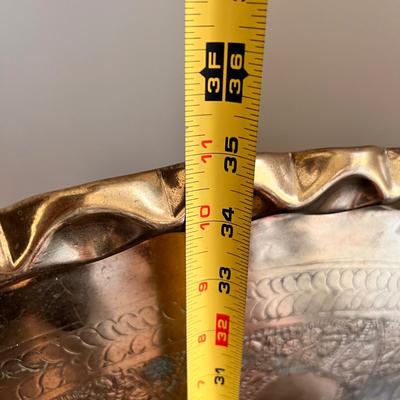 Oversized Ornate Brass Ottoman Tray