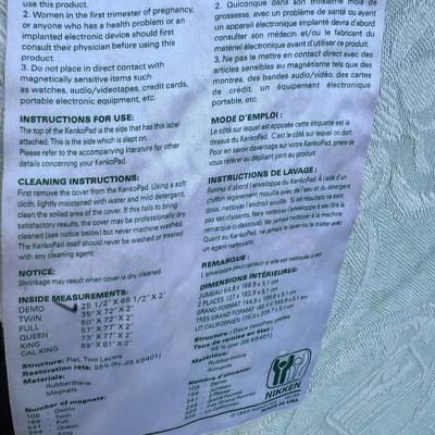 3 Nikken Kenko Magnetic Mattress Topper Pads in Carry Cases