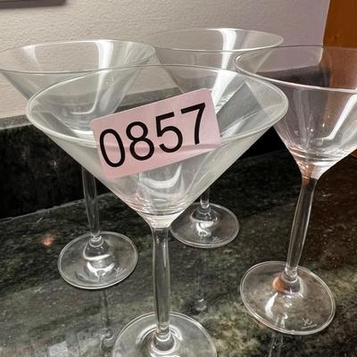 8 Martini Glasses - 4 JC Inn Crystal