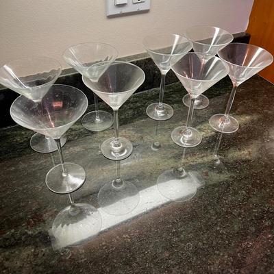 8 Martini Glasses - 4 JC Inn Crystal
