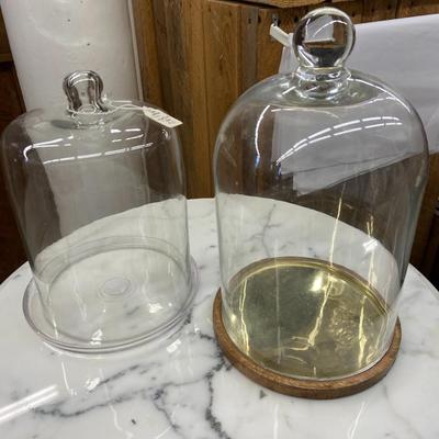 Pair of Display Glass Bell Jars