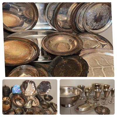 Huge Lot Silver Plated Serving-ware, Dinnerware