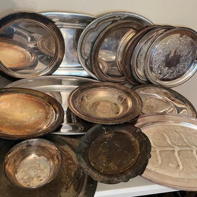 Huge Lot Silver Plated Serving-ware, Dinnerware