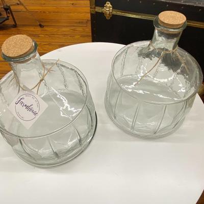 Pair of Large Corked Bottles Lot Two