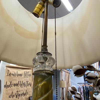 Pair of Glass and Metal Base Lamps!