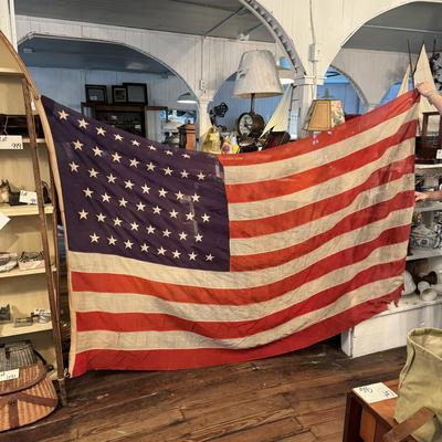 1513 Antique American 48 Star Linen Flag