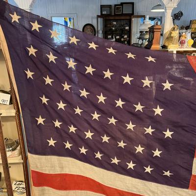 1513 Antique American 48 Star Linen Flag