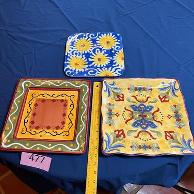 Lot of 3 Square trays