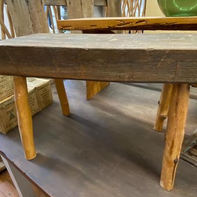 Rustic Wooden Footstool