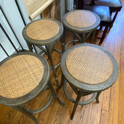 Set of Four Wooden Stools