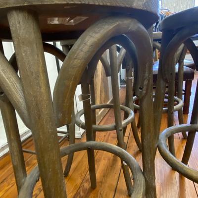 Set of Four Wooden Stools