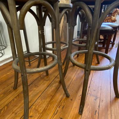 Set of Four Wooden Stools