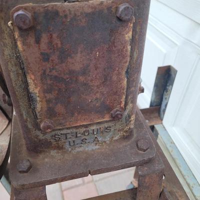 Antiques Curtis compressor on stand with wheels.