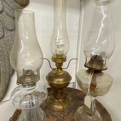 Vintage Set of Three Hurricane Lamps