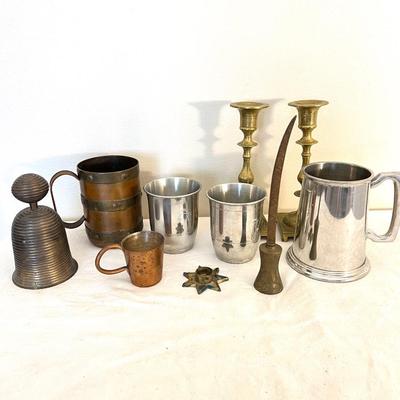 Signed Decorative Copper, Brass, Pewter Lot