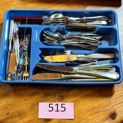 Tray of flatware