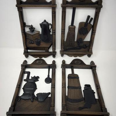 Four Vintage Homco Americana Wall Plaques