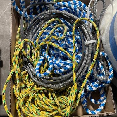 Box of Misc. Rope & Cable for Padlock
