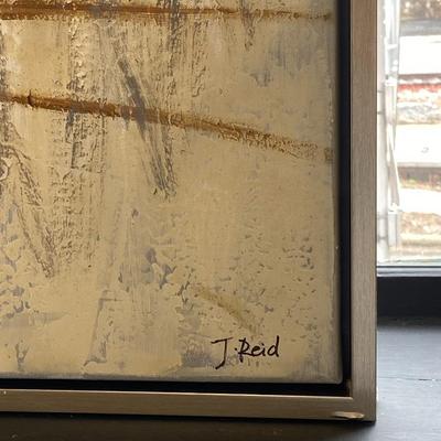 Original Oil on Canvas Modern Art, Signed J. Reid