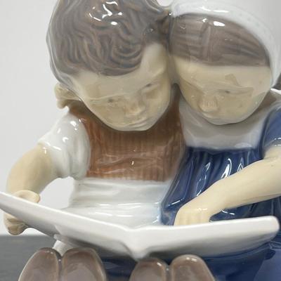 Bing and Grondahl #1567 Boy/Girl Reading Porcelain Figure