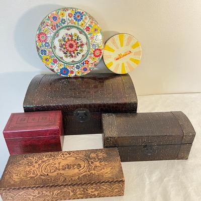 Vintage Tin & Wood Box Lot