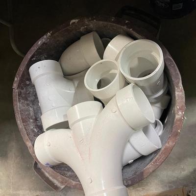 Garbage Can - Plus all of the large white 3" PVC Connectors