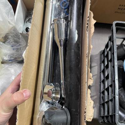 Box of PVC pieces - look to be 1-1/2" assorted pieces - elbows, corners, etc