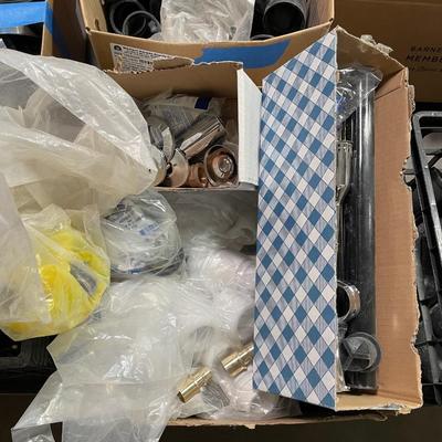 Box of PVC pieces - look to be 1-1/2" assorted pieces - elbows, corners, etc