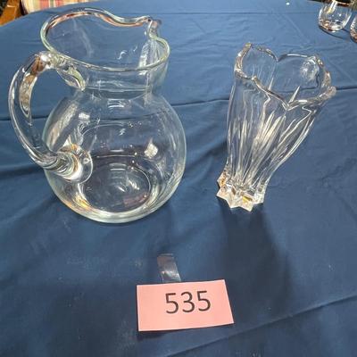 Crystal Vase & Pitcher