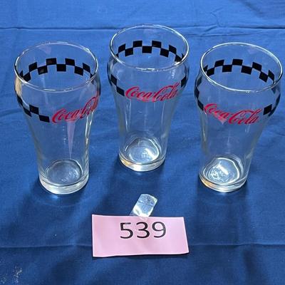 3 Coke Glasses