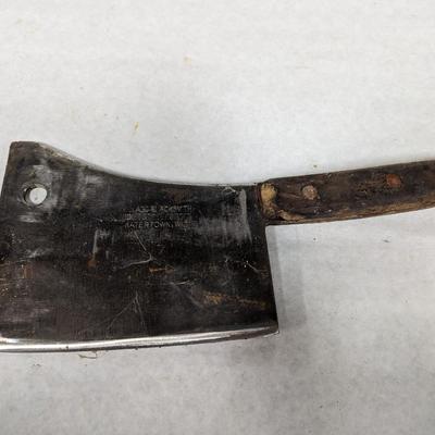 Vintage Meat Cleaver Village Blacksmith Watertown, WI Solid Steel Forged