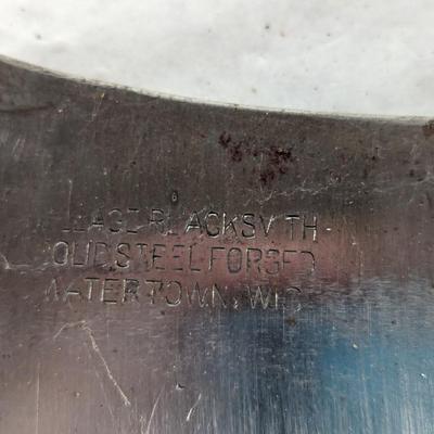 Vintage Meat Cleaver Village Blacksmith Watertown, WI Solid Steel Forged