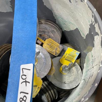 Bucket of Econ O Grip Steel Test Plugs - mainly 3" plugs - lots in this bucket