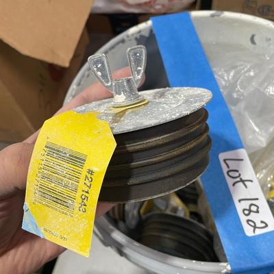 Bucket of Econ O Grip Steel Test Plugs - mainly 3" plugs - lots in this bucket