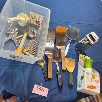 Tub of utensils