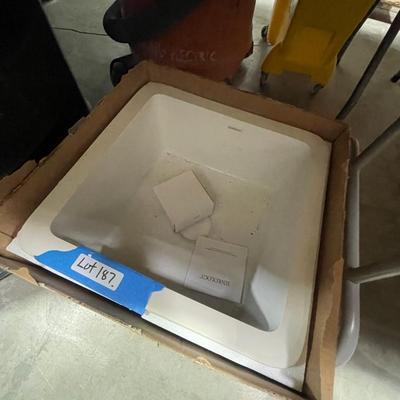 Brand New under counter ceramic white sink - 18" x 18" x 9" deep